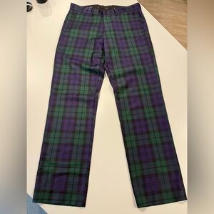 J. Crew Men’s Plaid Green and Purple Dress Pants